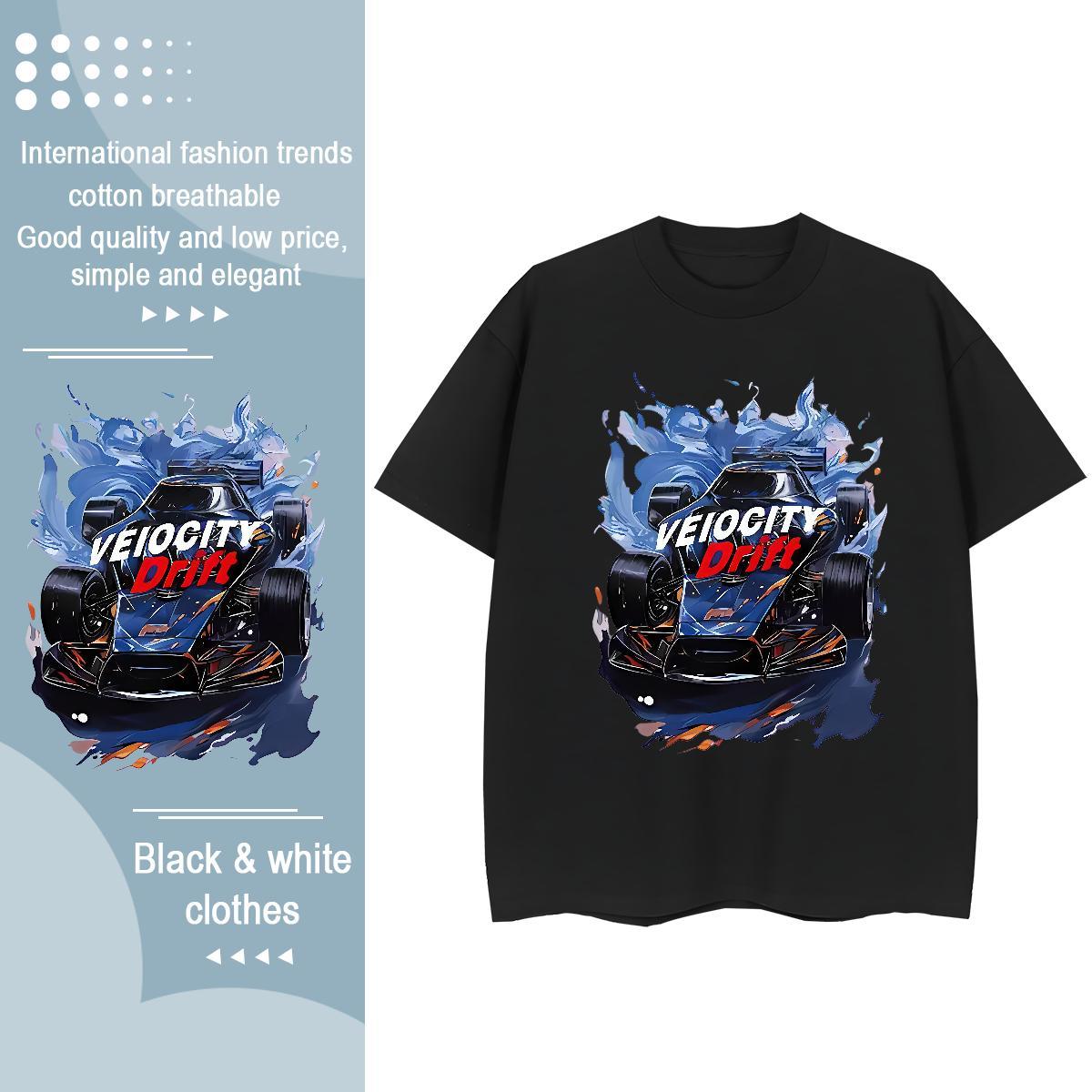 2024 Casual Womens T Shirts 230g 100% Cotton O Neck Short Sleeves Hip Hop car Women Tshirts Soft Custom Print Plus Size Tops Tees