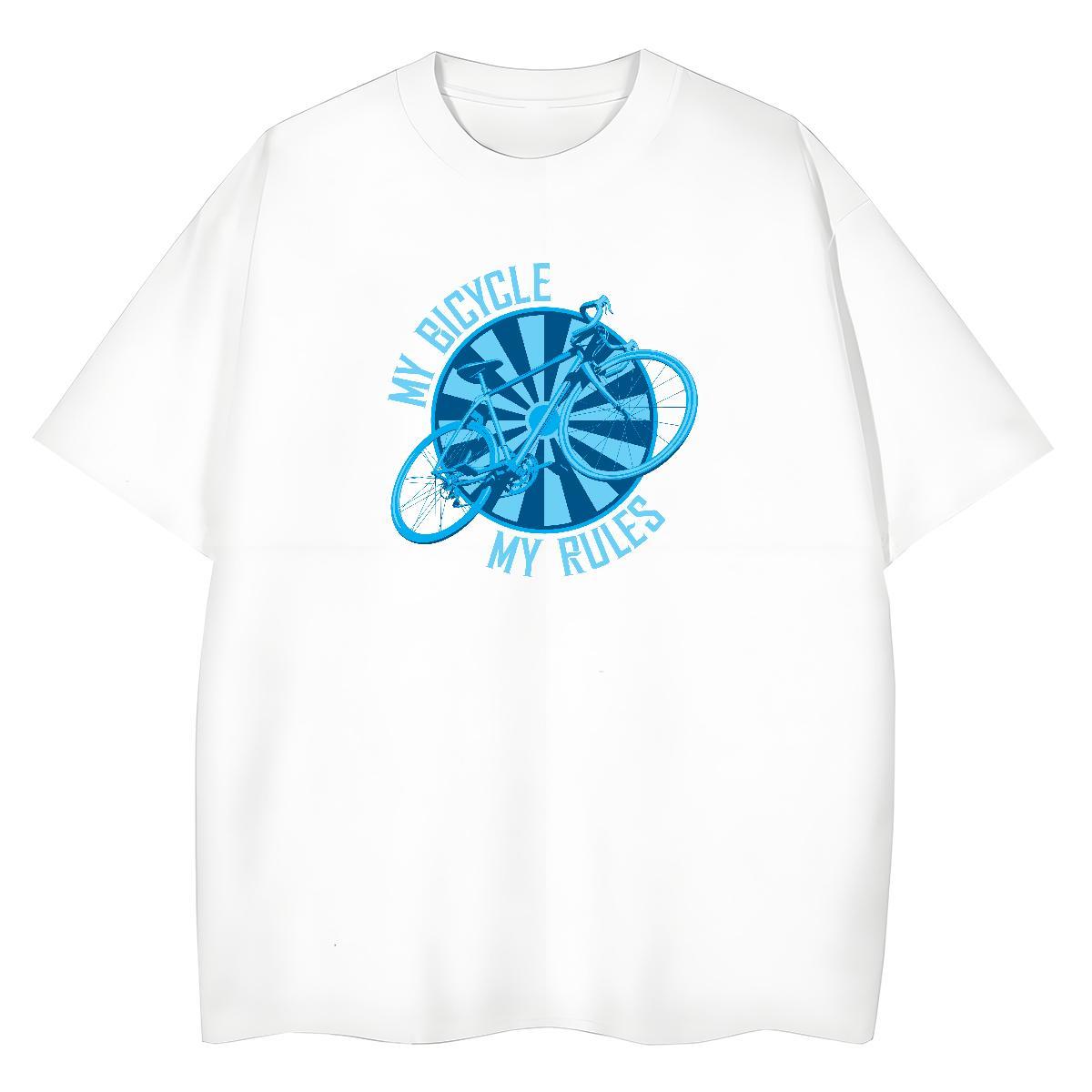 DIY Womens T Shirts 100% Cotton 230g Comfortable Sport bicycle Lady T shirt Popular Floral Print Polos