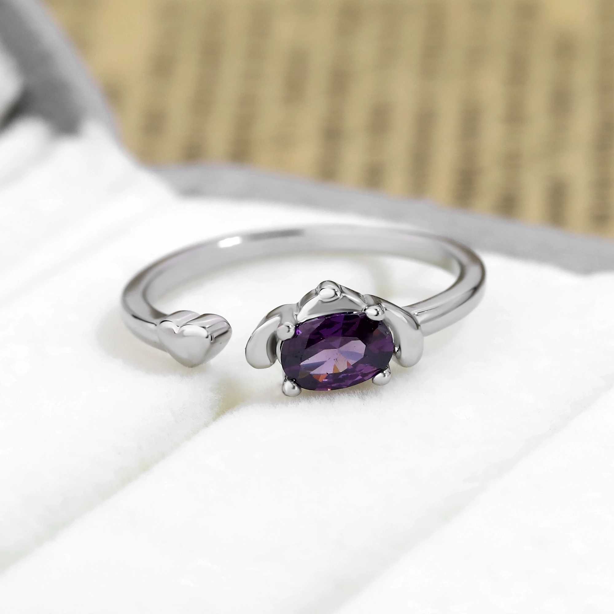 Y2K Punk Fun Animal Dog Cat Ring Bow Cartoon Puppy Cute Finger Adjustable Opening Ring Y241019