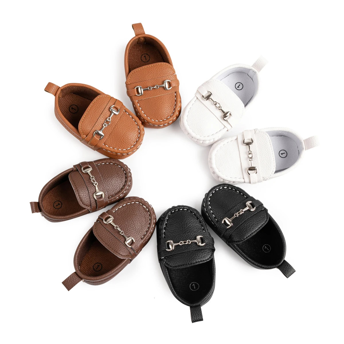 KIDSUN 3colors born Infant Boys Girls Shoes PU Leather Loafers Dress Oxford Prewalker Walking Flat Lazy Crib 241018