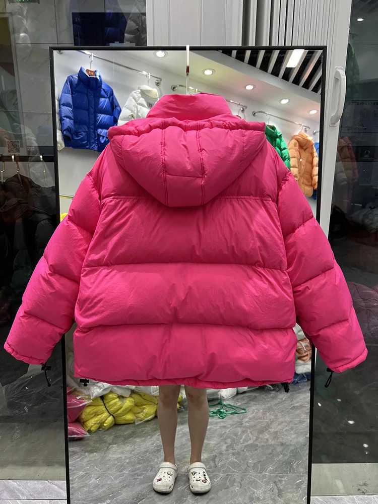 Women's Down Parkas Candy colors Hooded Women Coat Winter 90% White Duck Down Jacket 2023 New Thick Warm Loose Parka Outerwear Y241019CLNE