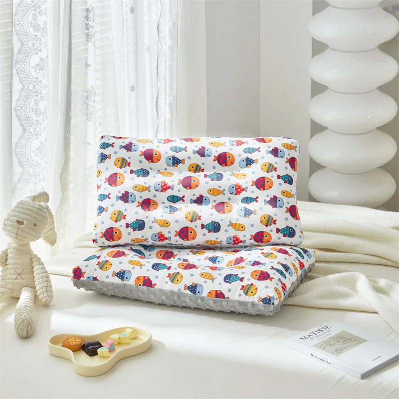 Soft Gauze Baby Pillow Comfortable Doudou velvet pillow For borns Baby Sleep Headrest Breathable Infant Kids Pillow 241008