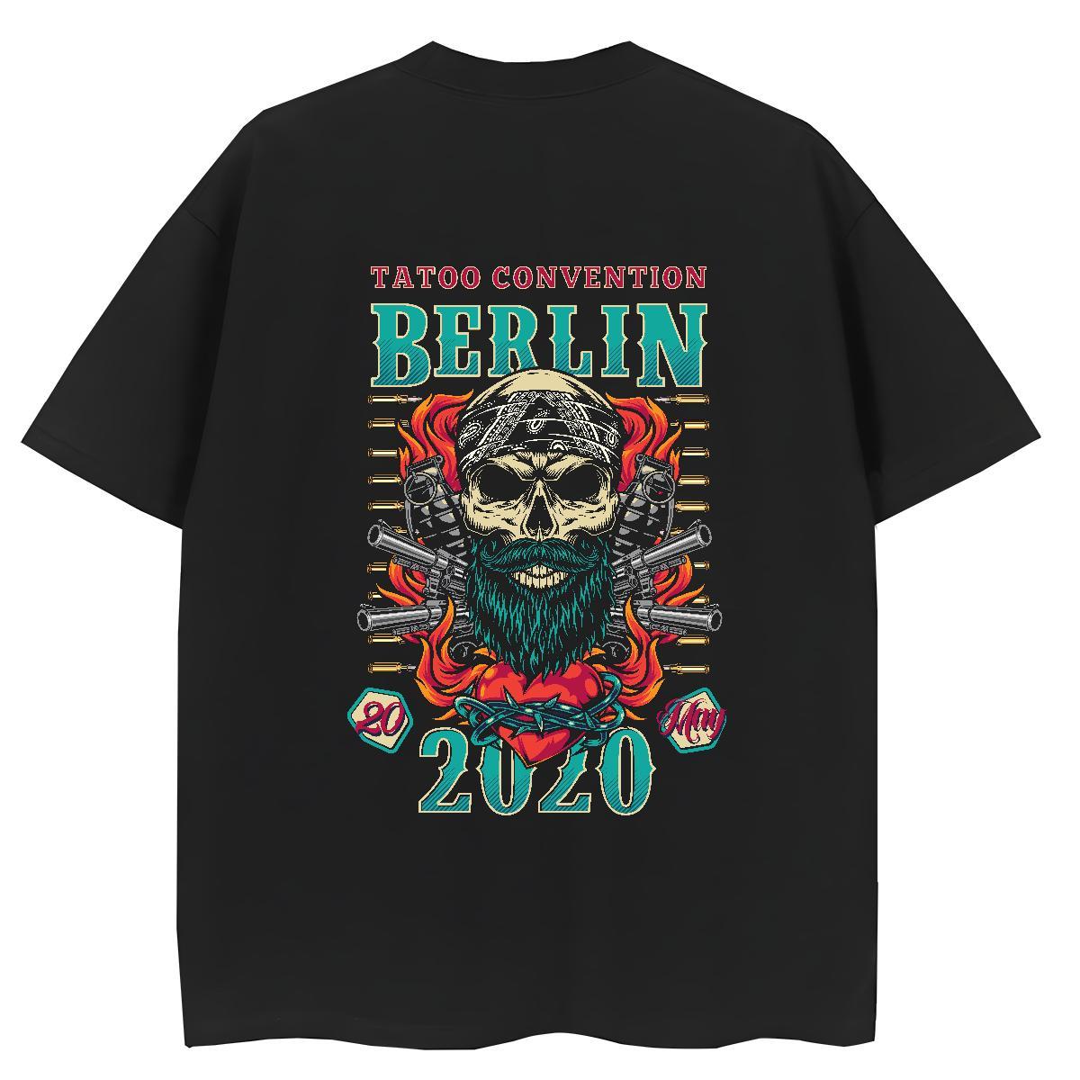 Fashion Casual T-Shirts 230g 100% Cotton Crew Neck Breathable Street Casual skull Couples T Shirts Popular Custom Printed Tops