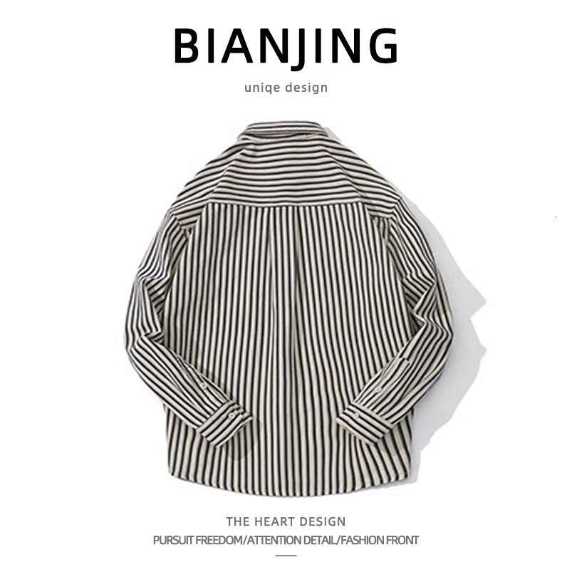 shanshi Men's shirts High street vertical striped shirt men's spring and autumn high-end design casual interior shirt jacket