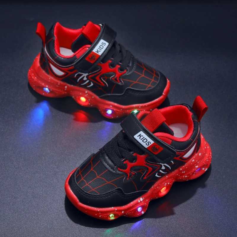 Athletic Outdoor Childrens LED light shoes fashionable Aoger boys sports shoes girls stuttering casual shoes breathable childrens sports shoes H241019
