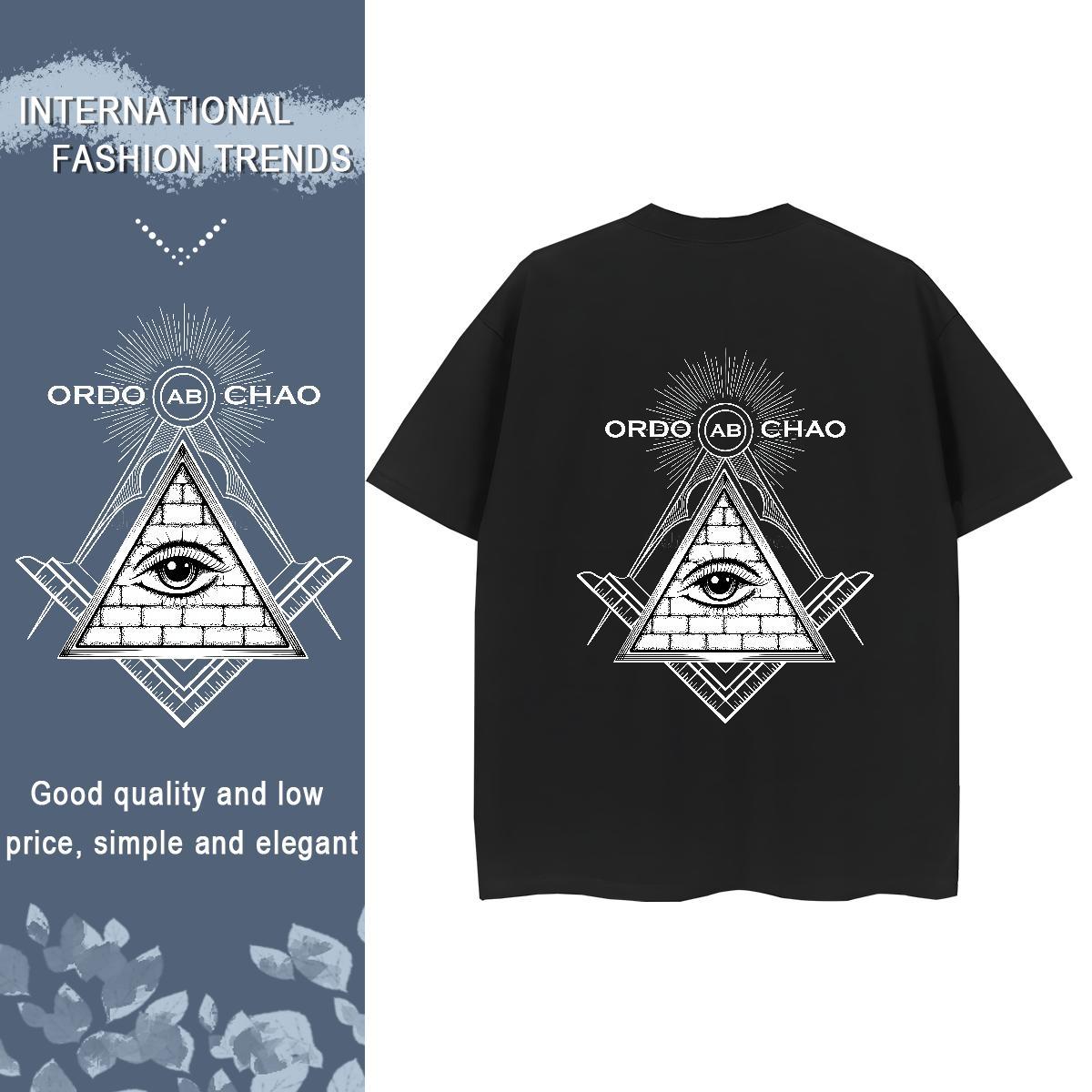 Fashion Casual Woman T Shirts 230g Pure Cotton Breathable Crew Neck Beach eye of the devil Womens Tshirts Loose Plus Size Cartoon Tops Tees