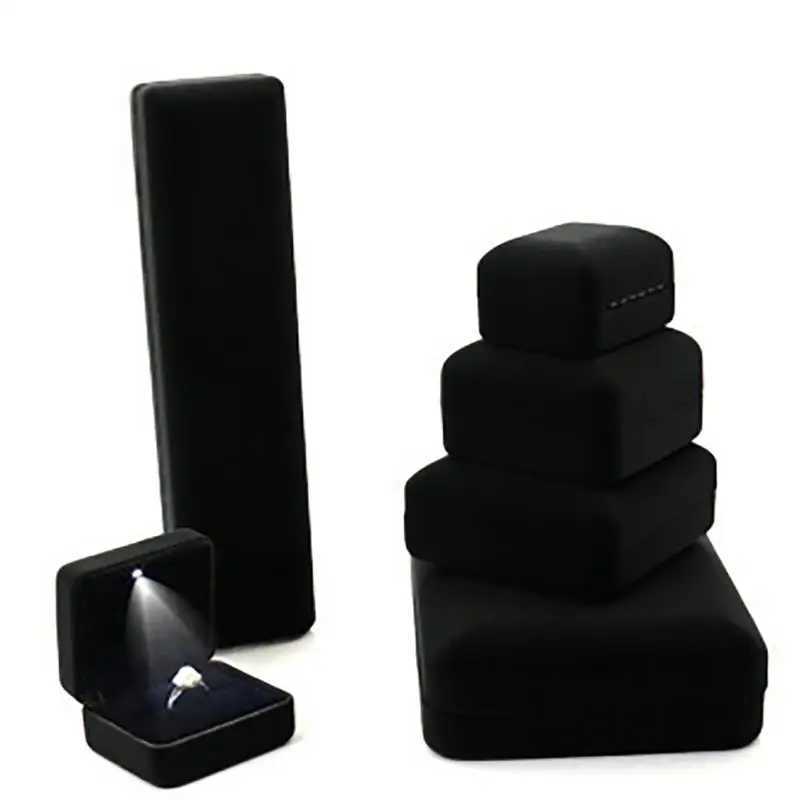 LED jewelry box for rings necklaces engagement rings display gift boxes packaging display boxes optical storage boxes wholesale W241019