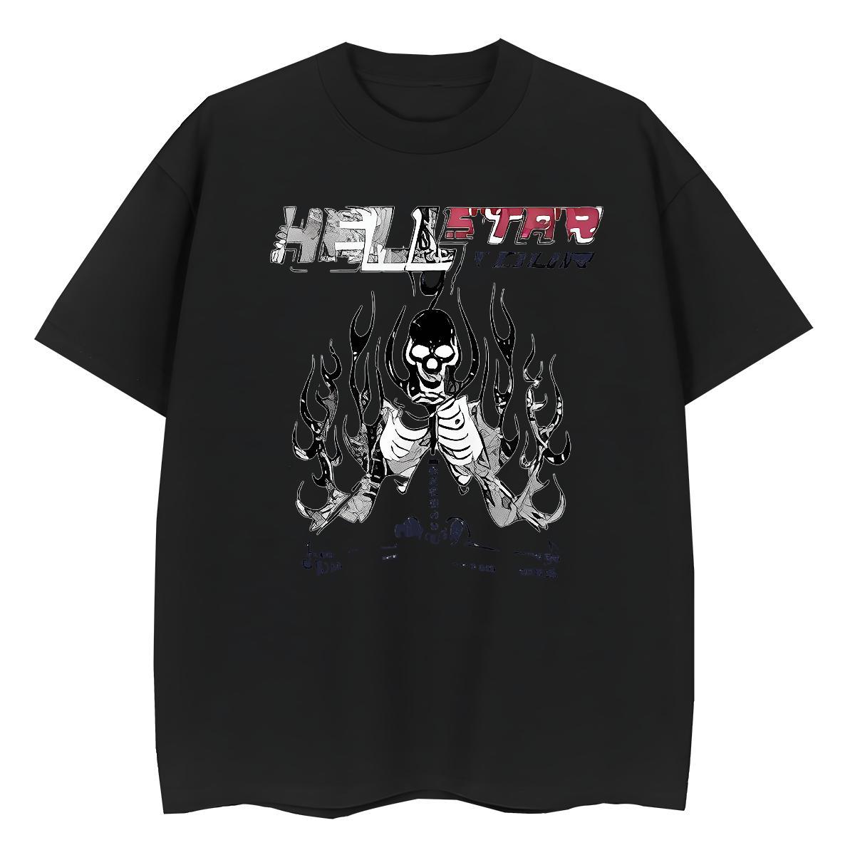 2024 DIY T-Shirts for Women 230g Pure Cotton Breathable Crew Neck Daily Outfit skull Lady T shirt Loose Oversized L-4XL Tee Shirt
