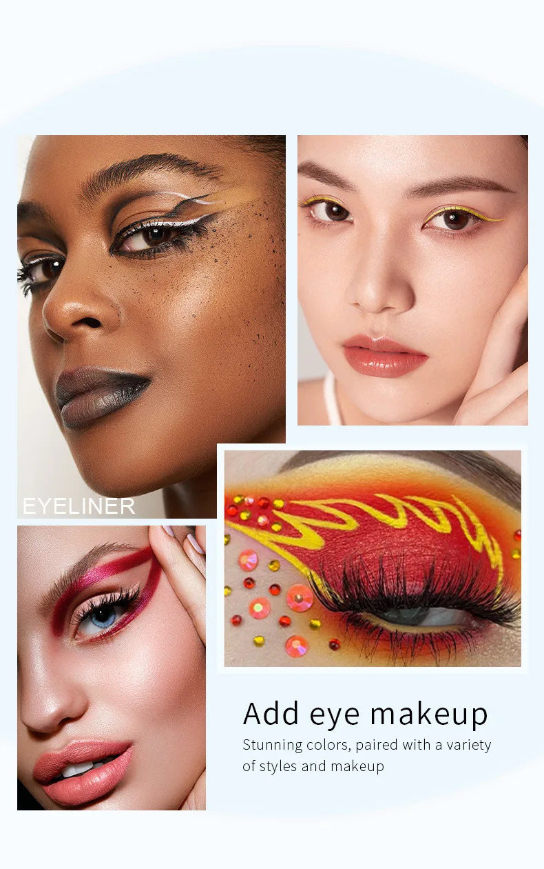 Pudaier 12 color white liquid eye shadow eyeliner pencil set durable waterproof matte nude eye shadow lining 241018