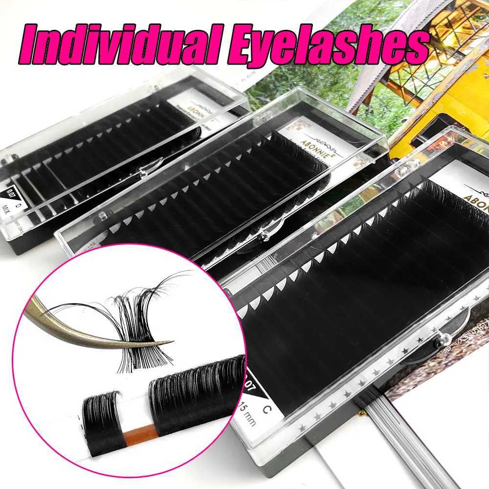 Abonnie Classic Eyelashes Extension Fluffy Individual Lashes Extensions Supplies Dark Black Cilia All Size False EyelashXJ241019