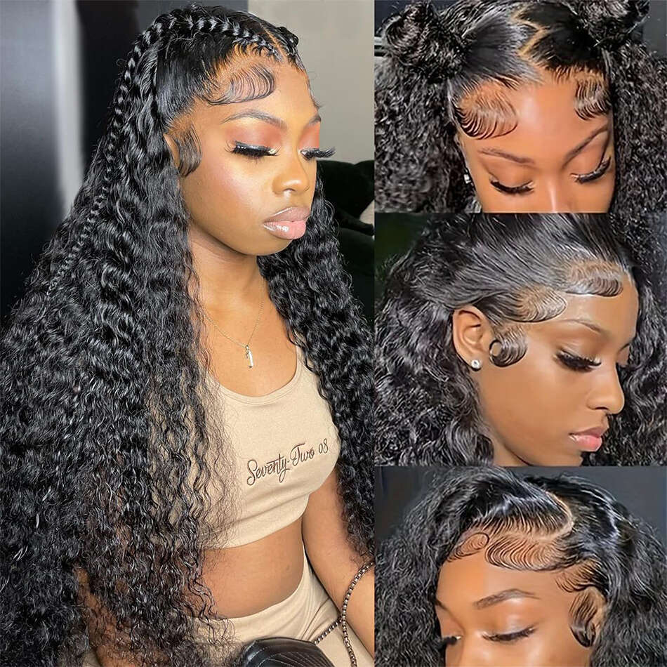 Wet And Wavy Curly Front Wig Brazilian 13x4 Water Wave Lace Frontal Human Wigs For Black Women Virgin Hair