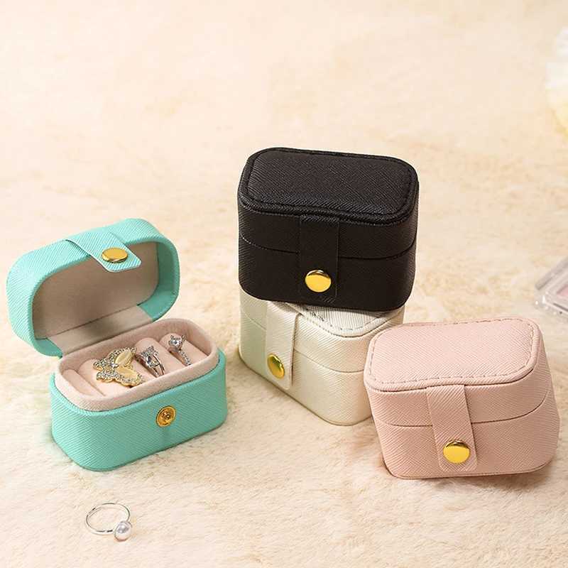 2023 Portable Mini Jewelry Box Organizer Travel Ring Earring Bracket Jewelry Display Box PU Leather Jewelry Storage Box Gift W241019
