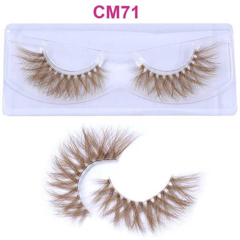 3D 5D Real Mink Strip Fake Colored Eyelashes Pink Green Purple Red Faux Lashes Colorful Rainbow Lashes for Cosplay HalloweenXJ241019