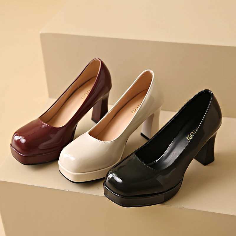 Womens Pump 2024 Summer New Fashion Pump Classic Patent Leather Sexy High Heels Womens Shoe Platform Womens Wedding Shoes Y241019