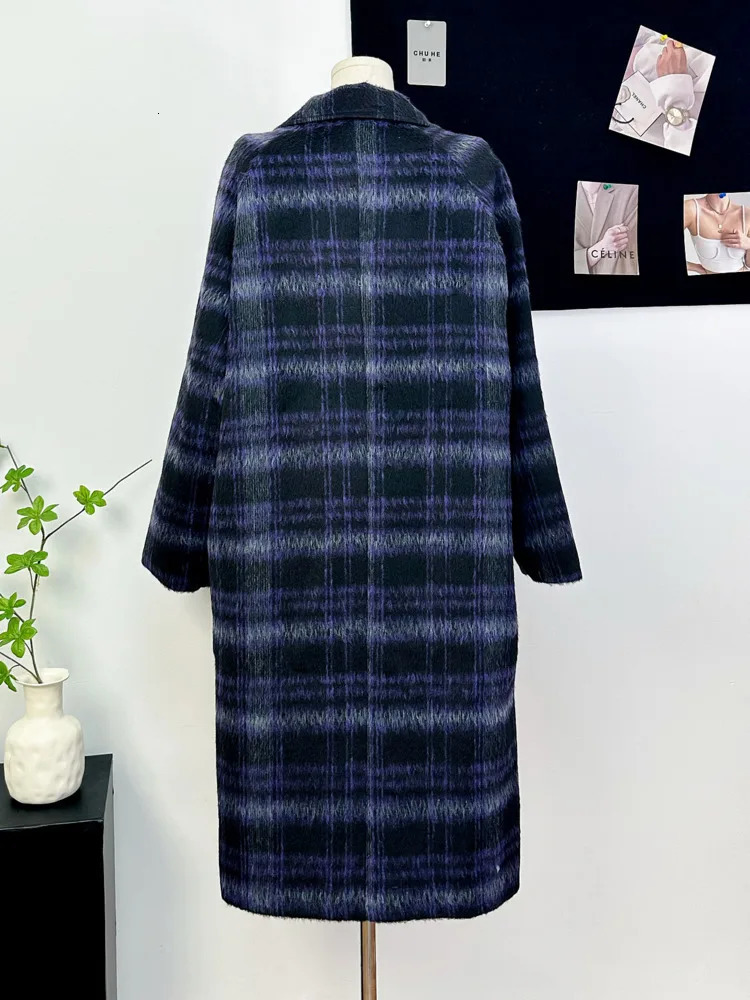 Retro long sleeved double chest plain weave double-sided cashmere coat for womens winter warm wool coat autumn item 16O2475 241019