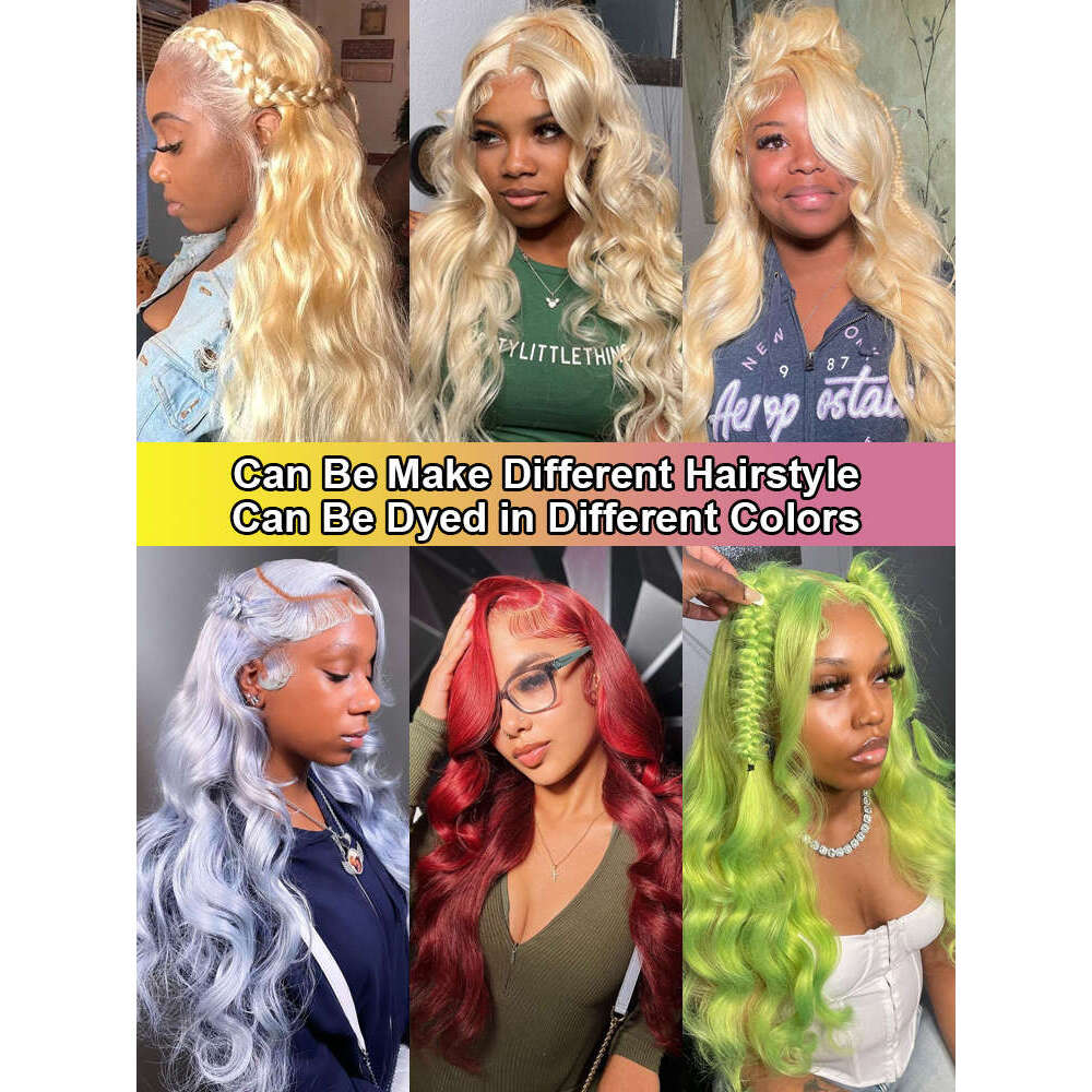 250 Density 613 Colored Body Wave 13x6 HD Frontal Human Hair Wigs Brazilian Honey Blond 13x4 Lace Front Wig Preplucked 40In
