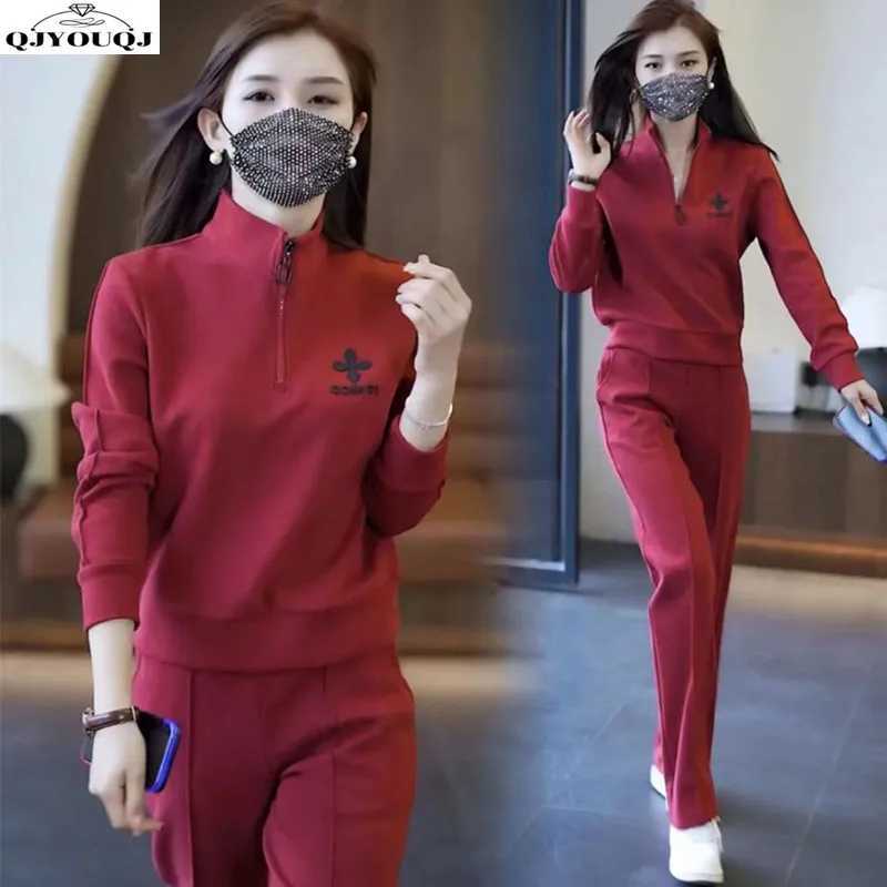 Women's Two Piece Pants Leisure Sports Womens Set for Spring and Autumn Seasons Fashion Sportswear Loose Size Slimming Two Piece Set Y241019NG00