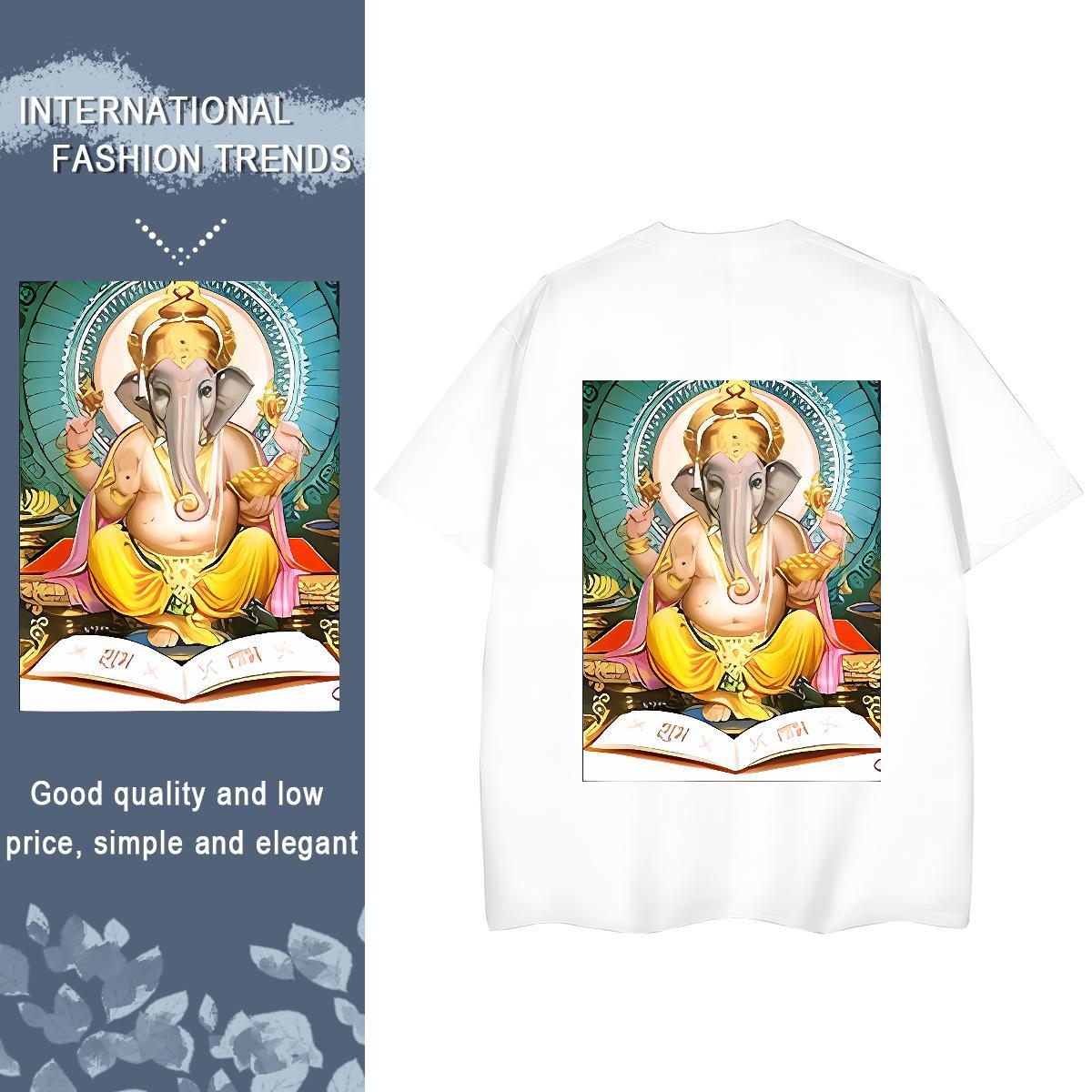 Fashion Casual T shirt 230g Pure Cotton Round Neck Short Sleeve Hip Hop Street religion Lady T shirt Female Customized Top Shirts