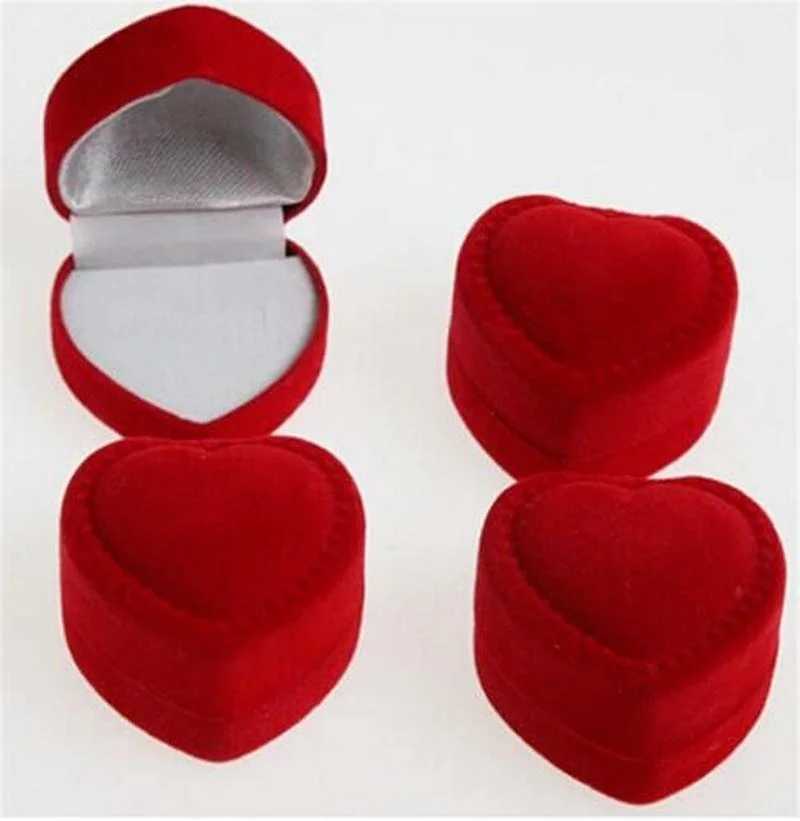 2PCS Red Heart Carrying Mini Cute Ring Box Hot Selling Display Box Jewelry Packaging W241019