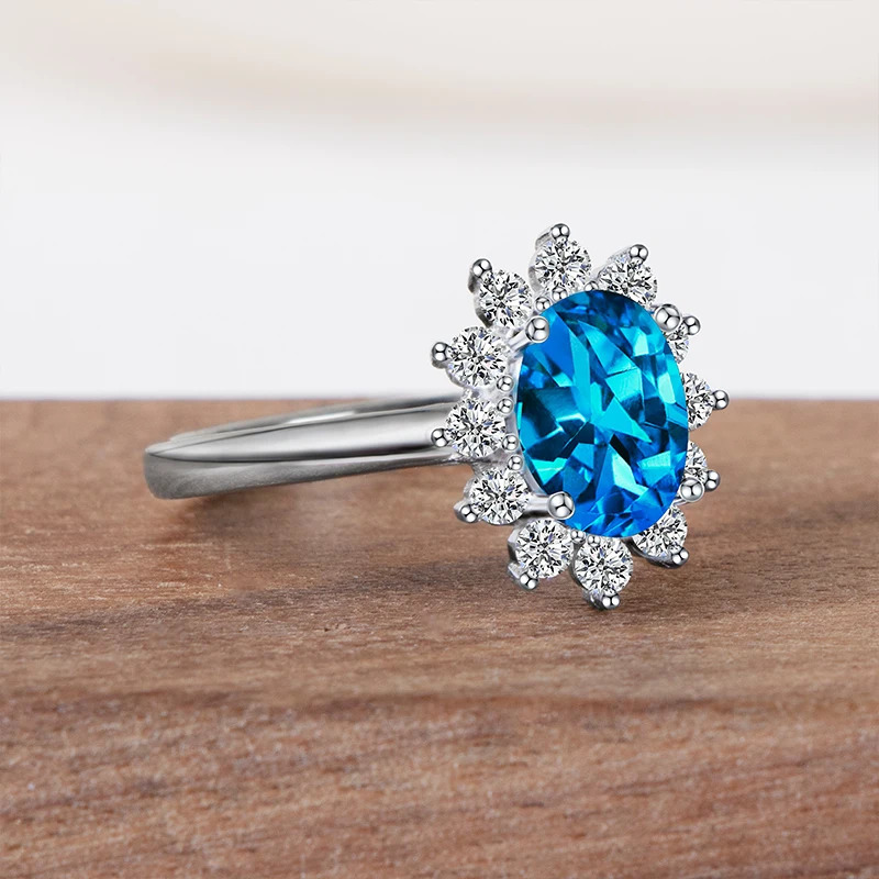 Gica Gema Colors Gemstone Rings 925 Sterling Silver 79 Mm Flower Unique n Romantic Fine Jewelry Fashion Wedding Gifts 241010