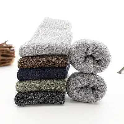 Men Thick Thermal Wool Socks Man Winter Warm Merino Wool Rabbit Solid High Quality Socks Male Cotton Casual Super Thicker SockXJ241019