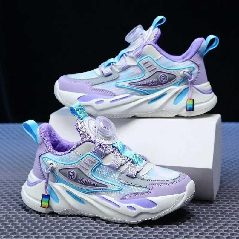 Athletic Outdoor Childrens girls fashionable sports shoes childrens shoes for ages 4 to 9 PU and MESH tennis and running shoes JJL1899 H241019