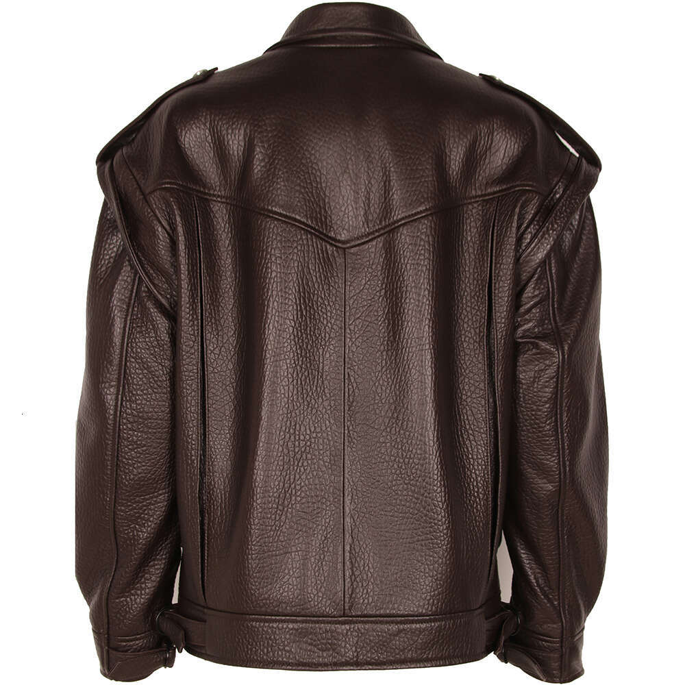 Yoloagain 2024 Spring Vintage Real Leather Women High Quality Oversized Biker Jacket Ladies