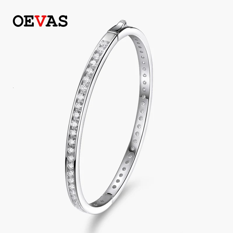 OEVAS 3-4CT 2.5mm D Colored Diamond Bracelet 100% 925 Pure Silver Bridal Anniversary Exquisite Jewelry 241007