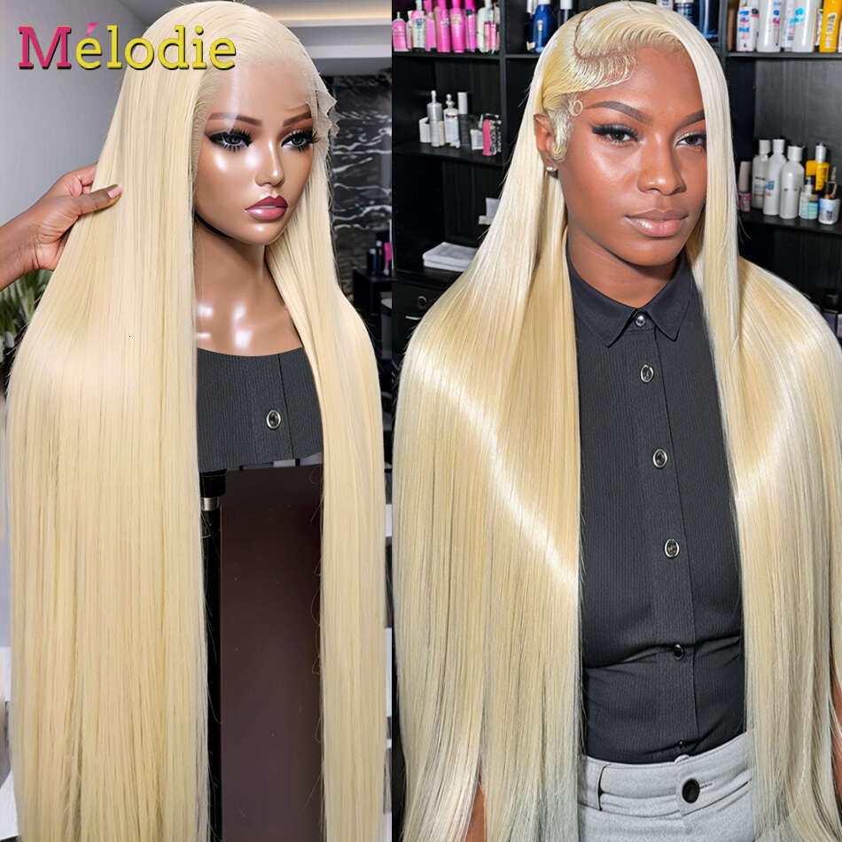 613 Honey Blonde HD Frontal 38 40 Inch 13x4 Lace Front Wig Human Hair Brazilian Straight Colored For Women