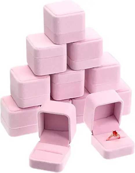 6 engagement velvet earrings packaging box jewelry organizer Valentines Day gift wedding ring display storage box W241019