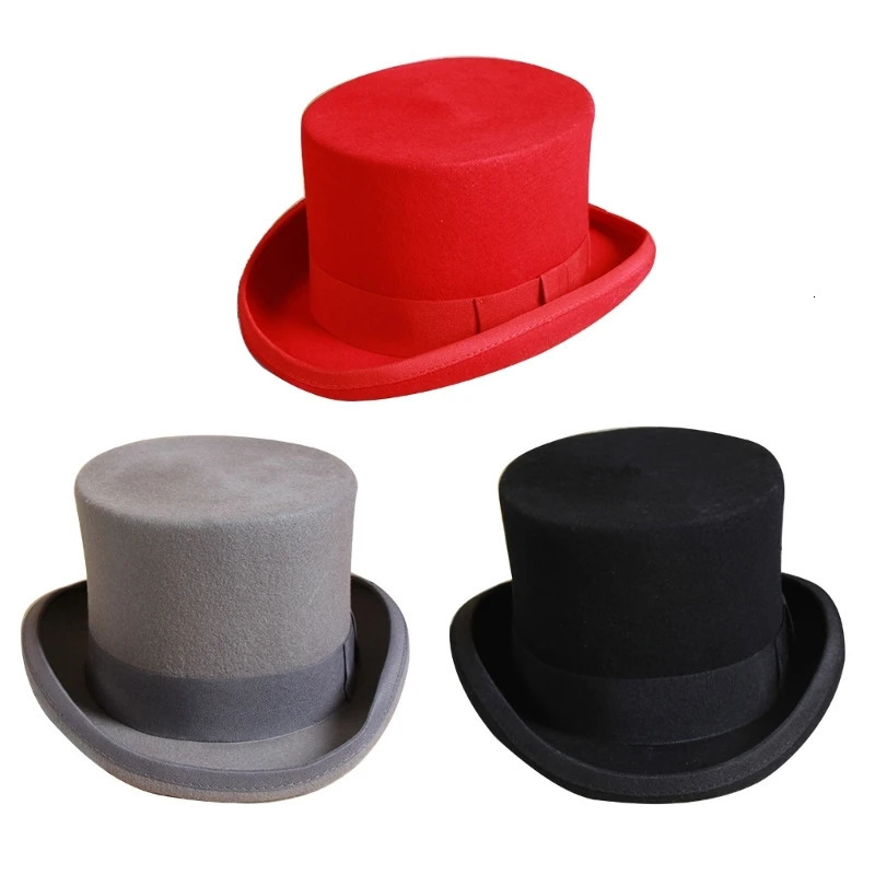 Fedora Hat WoolFelt Hat Retro Rancher Hat Panama Hat Mens Solid Color Jazz Top Hat 241018