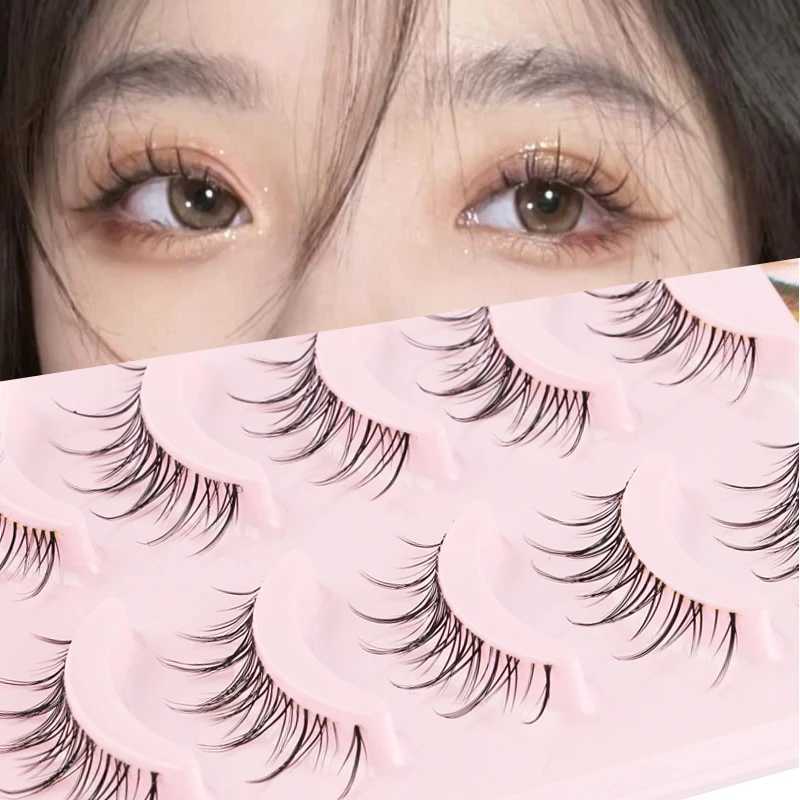 YSDO 3/5Pairs Manga False Eyelashes Wet Lashes Cross Anime Cosplay Spiked Eyelashes Naturally Soft Korean Makeup Lash ExtensionXJ241019