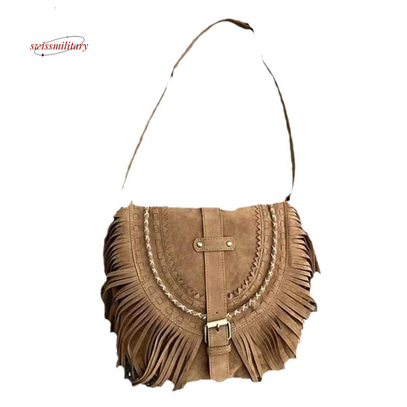 2024 New Beach Single Shoulder Diagonal Straddle Imitation Deer Skin Velvet Tassel Large Capacity Summer Travel Essential Women's Bag #25 swissmi