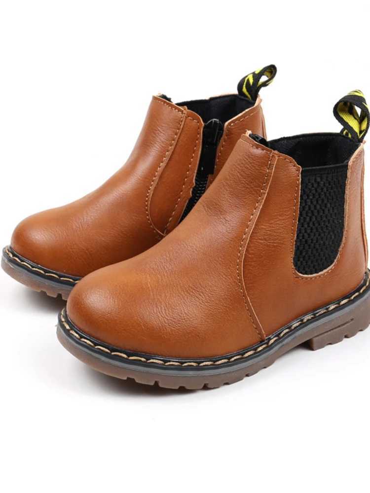 New Brand 2024 Kids Boots Fashion Toddler Baby Soft Flat Short Boots Non-Slip Rubber Sneakers Boys Girls Children Chelsea BootXJ241018