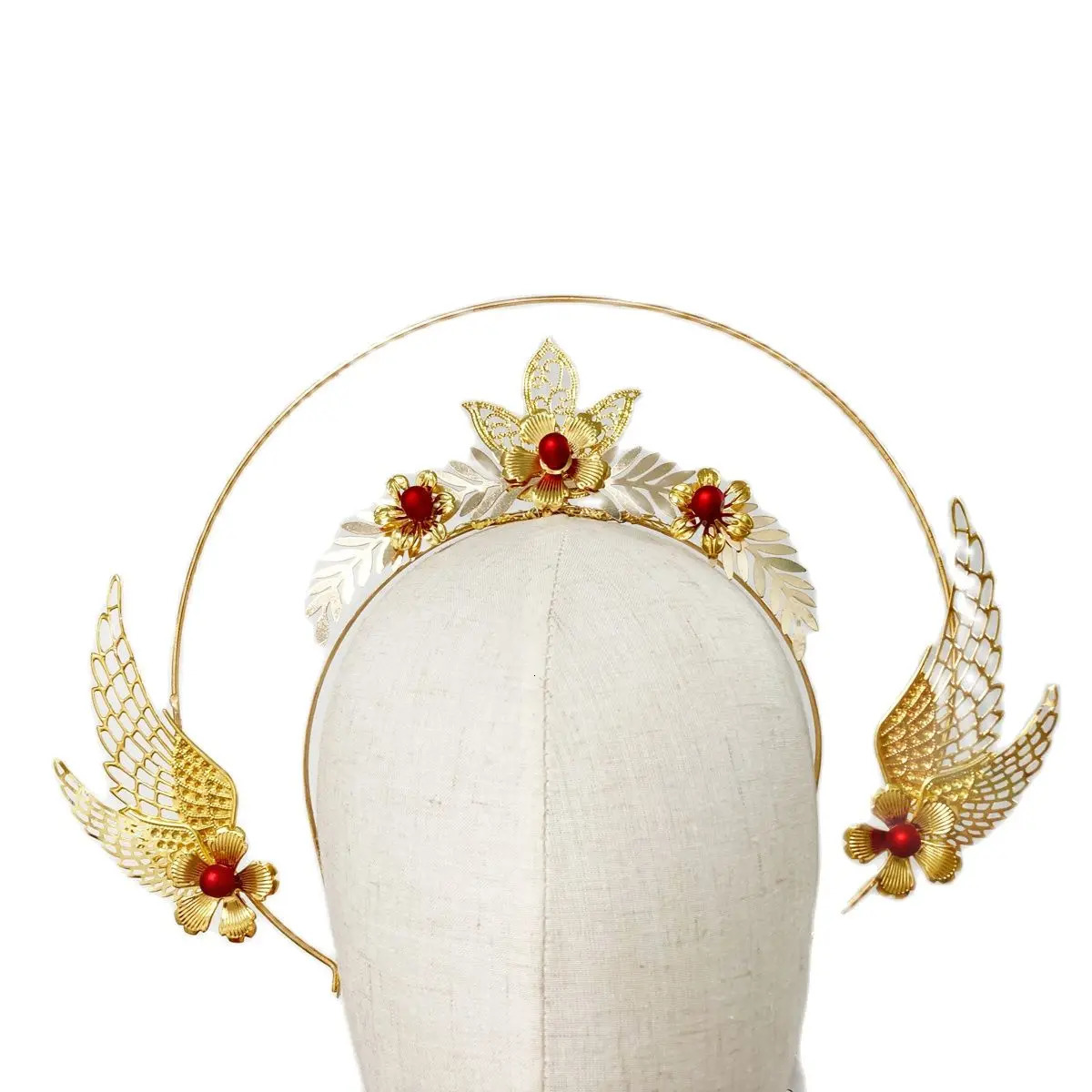 DIY unfinished product Sun Goddess antique headband Notre Dame Cathedral Apollo halo Gothic angel golden hair decoration Lolita prop 241018