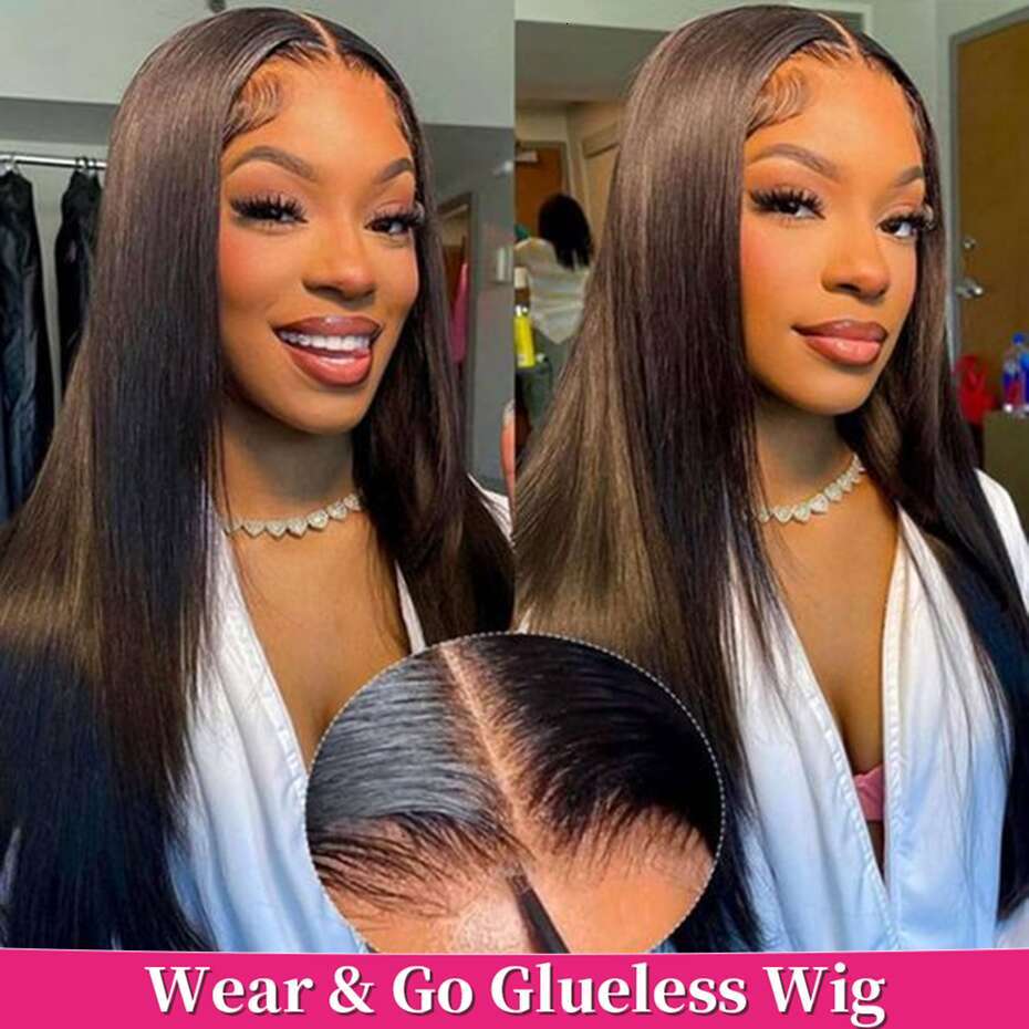 And Go 6x4 Glueless Brazilian Straight 5x5 Lace Closure Wig Human Ready To Wear Cut Pre plucked Bg Hair