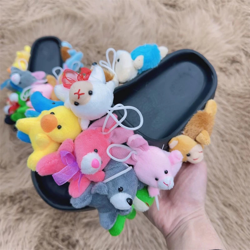 Womens Summer Plush Slippers Teddy Bear Christmas Cute Style Artificial Fur Home Fur Soft Anti slip Cute Shoes 241018