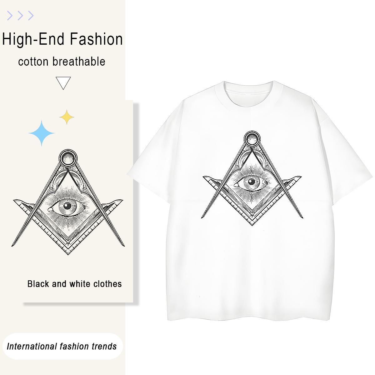 Fashion Casual T Shirt For Woman 100% Cotton 230g Crew Neck Breathable Hip Hop Street eye of the devil Lady T shirt High quality Custom Print Plus Siz