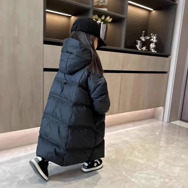 Girls Clothing Winter Cotton Jacket Warm Medium sized Childrens Thick Cotton Jacket Winter Long Thick Coat 241019