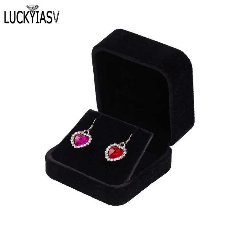 Velvet Jewelry Storage Box Earrings Pendant Jewelry Box Velvet Box Earrings Plastic Display Box 7 * 7 * 4cm W241019