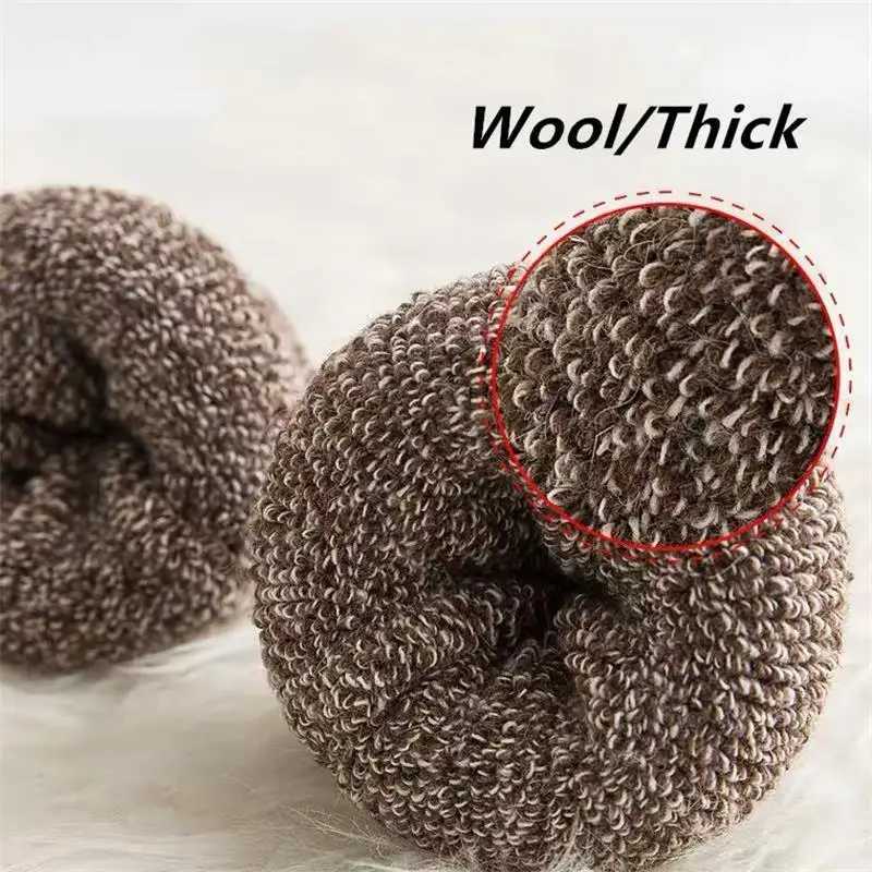 5pairs/Lot Mens Wool Socks Super Thick Terry Winter Warm Socks Fashion Style Mid Tube Socks Snow Socks High Quality Mens SocksXJ241019