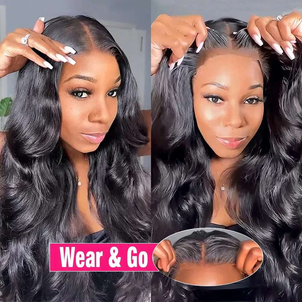 x Glueless Density Human Hair Lace Wig Body Wave Transparent Brazilian PrePlucked on Sale