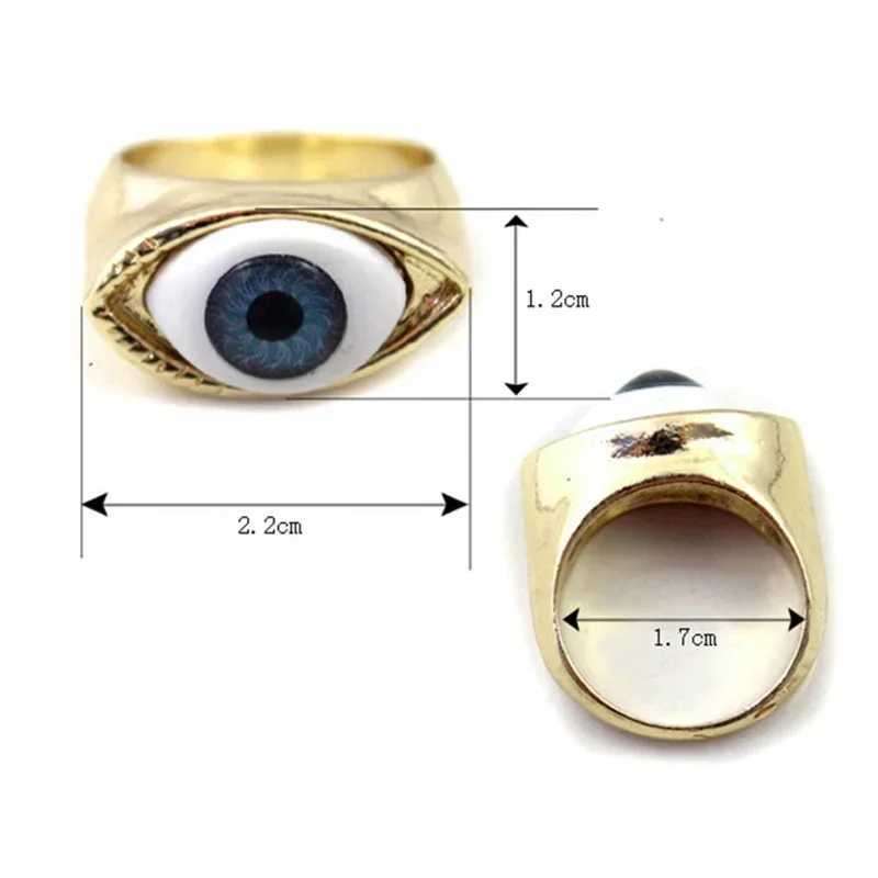 Punk mens glasses ring unisex evil eye retro Halloween jewelry wholesale Exaggerated Gothic ring gift Y241019