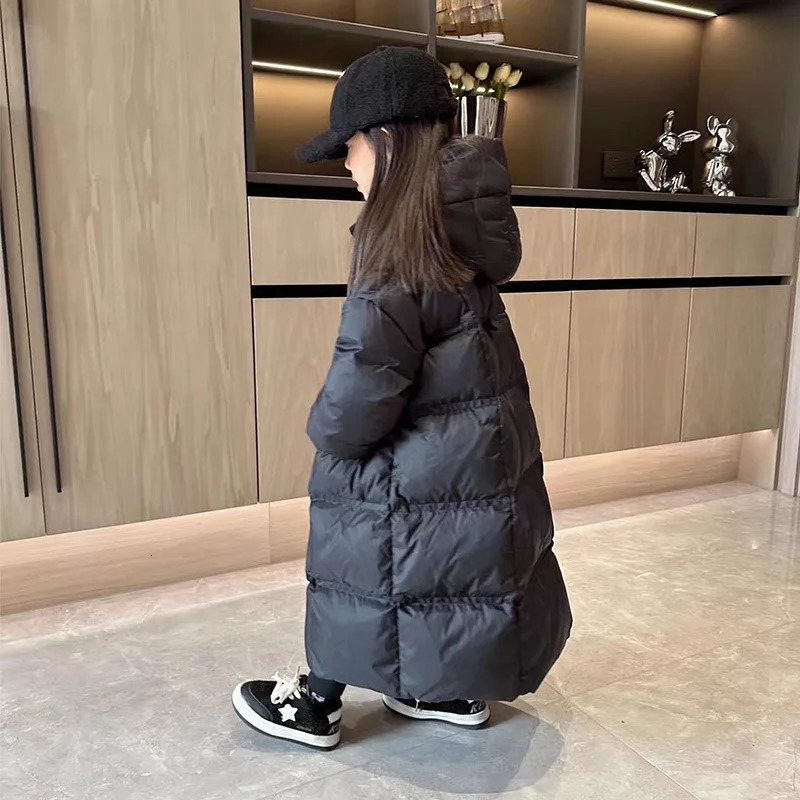 Girls Clothing Winter Cotton Jacket Warm Medium sized Childrens Thick Cotton Jacket Winter Long Thick Coat 241019