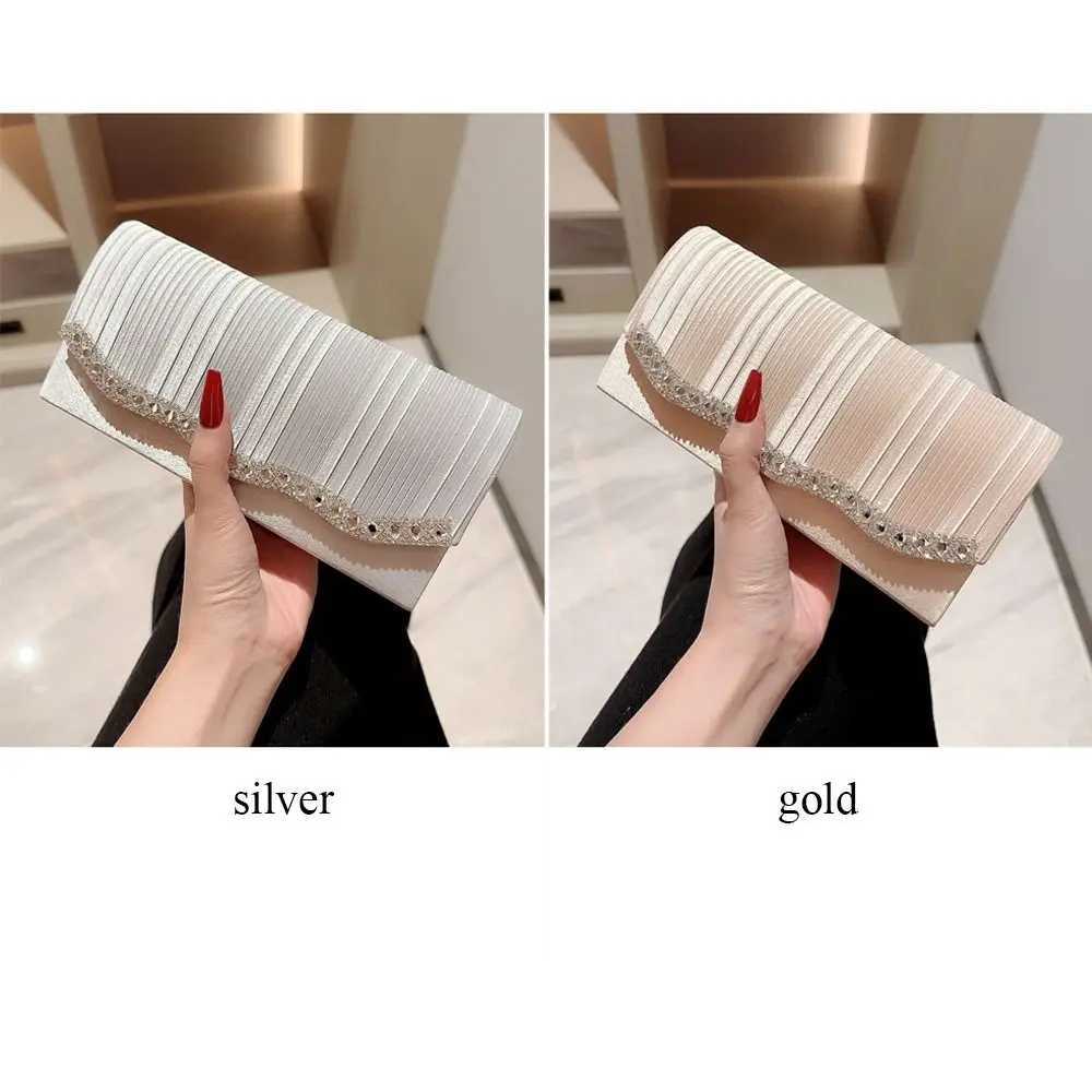 Fashionable womens luxury sequin clutch womens evening bag flash banquet handbag girls chain shoulder bag wedding party wallet Y241019