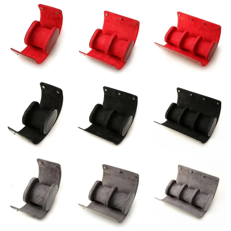 Watch Box 1/2/3 Slot Red Grey Black Travel Watch Storage Box Jewelry Display Box Watch Roll Waterproof PU Leather 241018