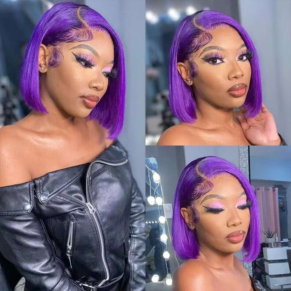 Bob x Blonde Hair Wig Human Lace Frontal Brazilian Straight Front for Women