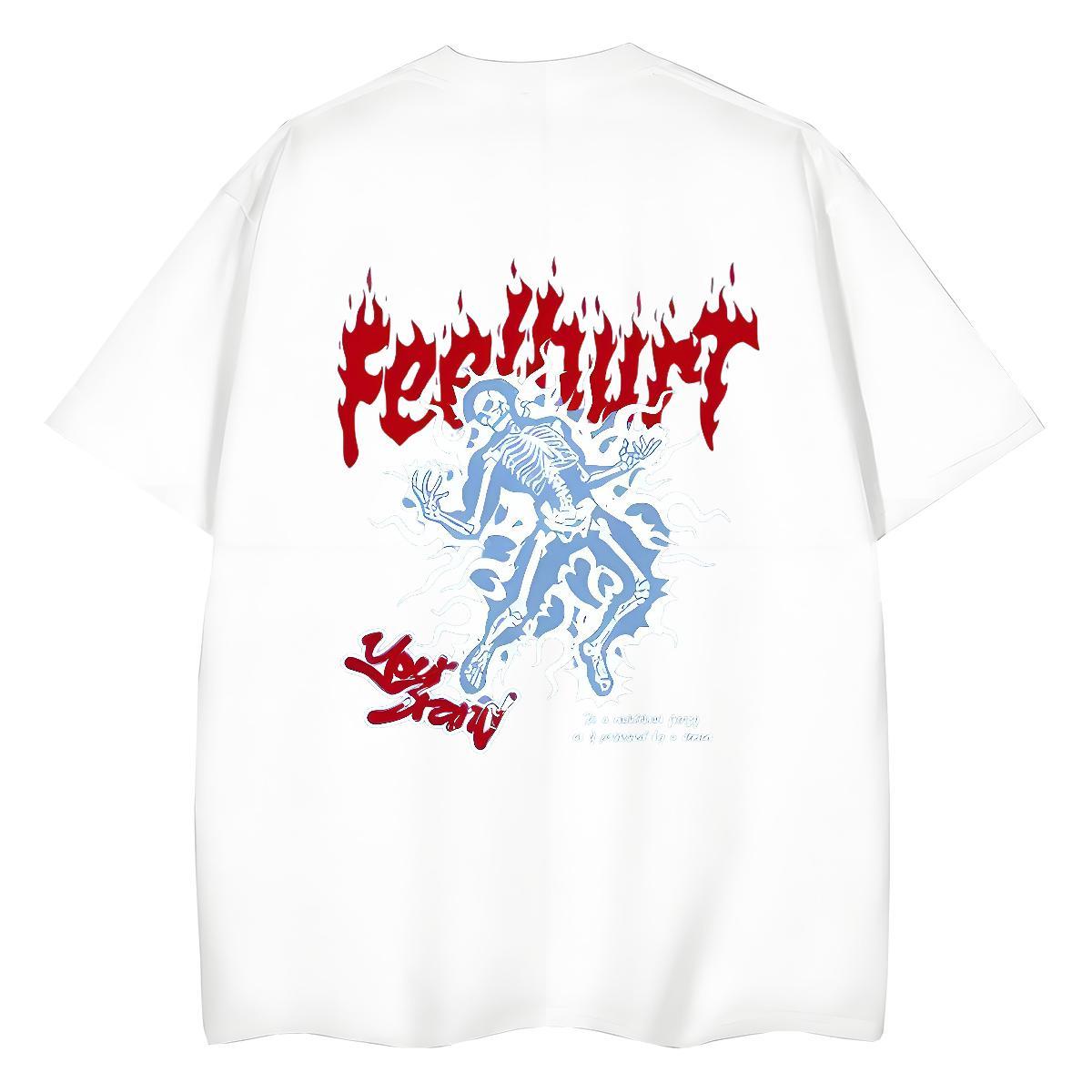Classic T shirt 230g 100% Cotton Crew Neck Breathable Summer Casual skull Woman Tshirt Loose Custom Print Oversized Tees Shirts