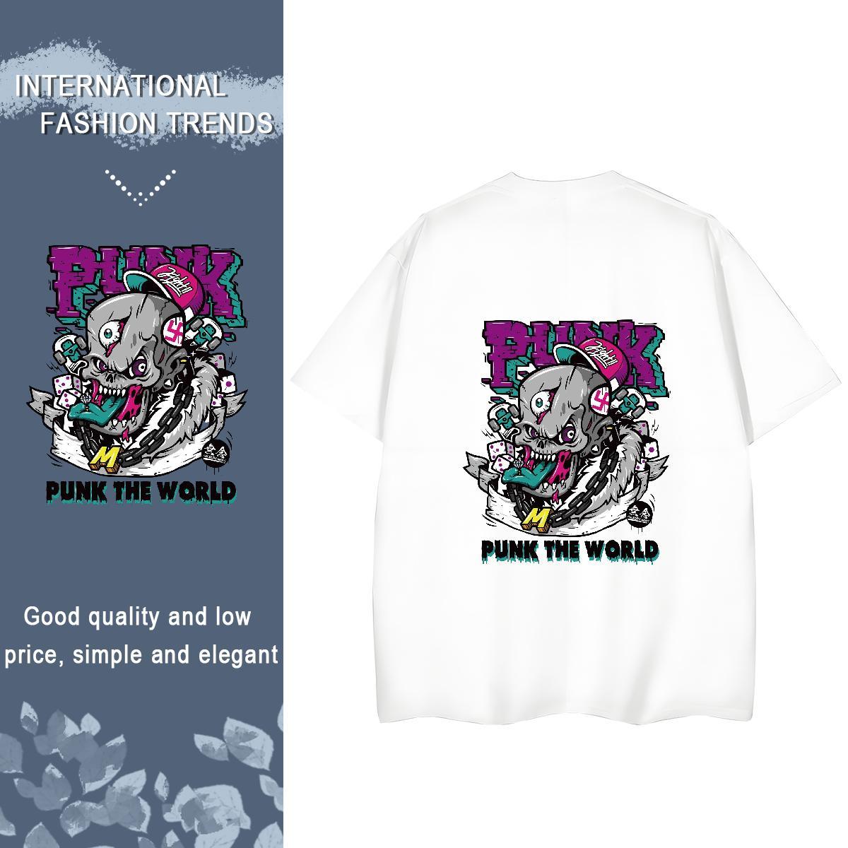2024 Designer T-Shirts 100% Cotton 230g O Neck Short Sleeves Daily Outfit skull Unisex Tshirts Loose DIY Logo Top Tees