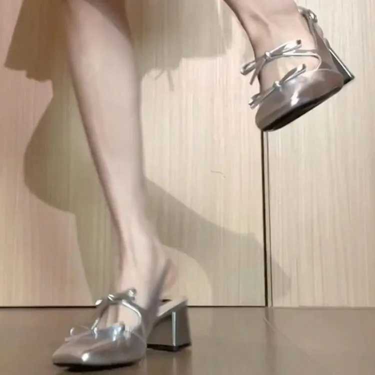 Womens Shoes for Sale 2024 Fashion Buckle Womens Pump Autumn Square Toe Bow Tie Solid Dress Short and Fat High Heels Mary Jane Shoes Y241019